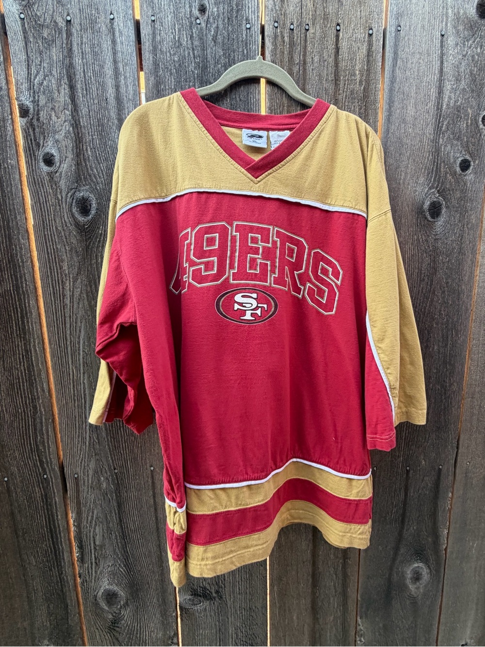 Vintage 2000 SF 49ers V-Neck Jersey Shirt The Edge XL